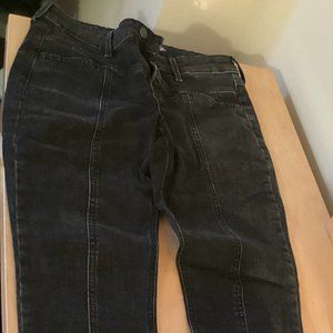 Old Navy Rockstar Super Skinny Mid-rise Front Seam Dark Grey/Black Jeans
